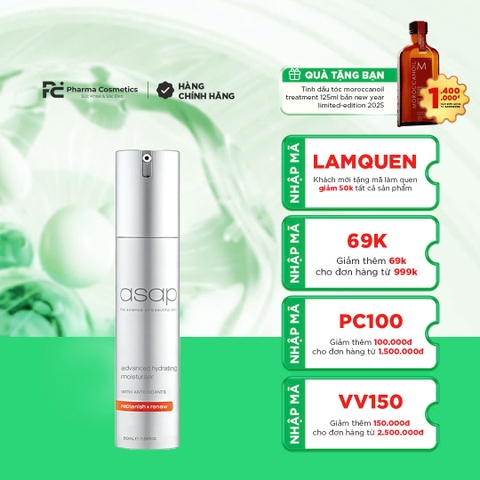 ASAP ADVANCED HYDRATING MOISTURISER: Kem Dưỡng Cấp Ẩm Chuyên Sâu & Tái Tạo Làn Da Khỏe Mạnh