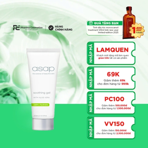 ASAP SOOTHING GEL: Gel Dưỡng Ẩm, Làm Dịu Chuyên Biệt Cho Da Dầu & Nhạy Cảm
