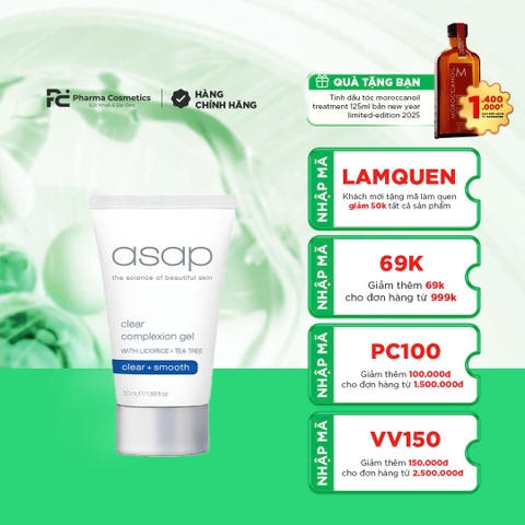 ASAP CLEAR COMPLEXION GEL: Giải Pháp Chuyên Sâu Cho Làn Da Mụn, Giúp Da Sạch Thoáng & Đều Màu