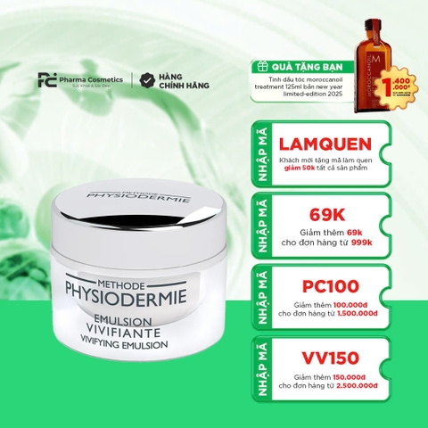 METHODE PHYSIODERMIE VIVIFYING EMULSION / KEM DƯỠNG CUNG CẤP OXY, TÁI TẠO DA, TĂNG CƯỜNG SỨC SỐNG CHO DA MỆT MỎI, TỐI MÀU