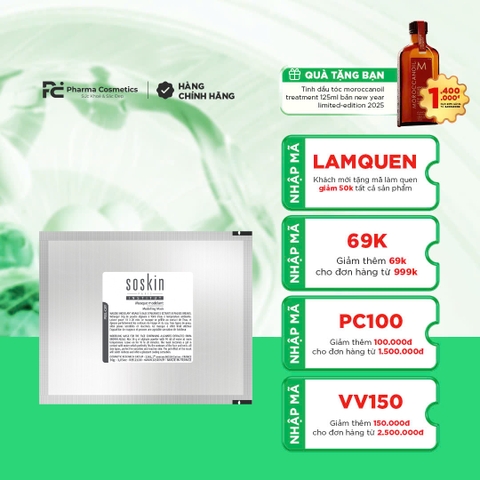 SOSKIN MODELLING MASK / MẶT NẠ TẢO SILIC TẠO HÌNH V-LINE VÀ LÀM TRẮNG, SE KHÍT LỖ CHÂN LÔNG