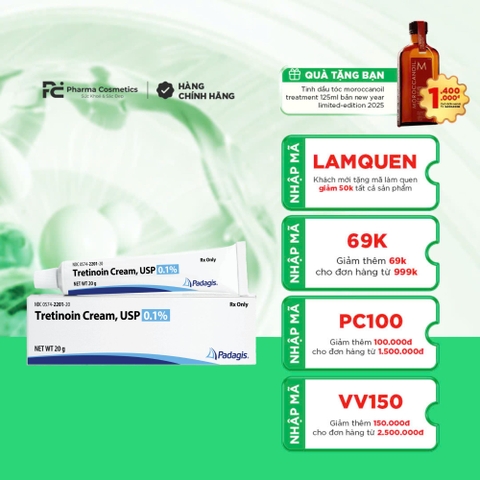 TRETINOIN CREAM, USP PADAGIS: Giải Pháp Chuyên Sâu Cho Mụn, Thâm & Lão Hóa Da