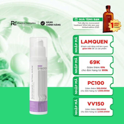 SKIN SYNERGY NIACINAMIDE + RETINAL SERUM: Giải Pháp Toàn Diện Cho Làn Da Mụn & Dầu