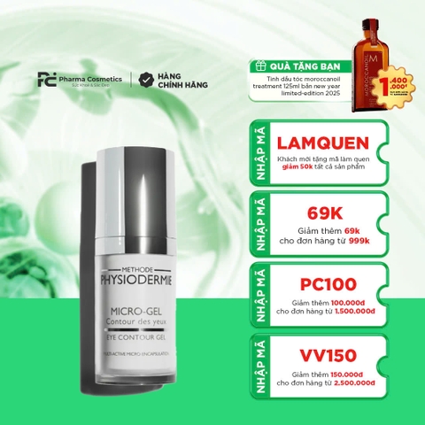 METHODE PHYSIODERMIE EYE CONTOUR GEL / GEL DƯỠNG ẨM TẦNG SÂU, GIẢM THÂM, BỌNG, NẾP NHĂN VÀ NGĂN NGỪA LÃO HÓA VÙNG MẮT
