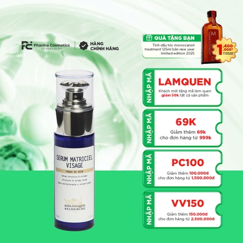 BIOLOGIQUE RECHERCHE SÉRUM MATRICIEL VISAGE / TINH CHẤT ĐẶC TRỊ TÁI TẠO VÀ ĐỊNH HÌNH ĐƯỜNG NÉT KHUÔN MẶT 30ML