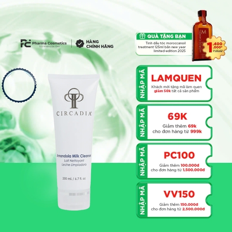 CIRCADIA AMANDOLA MILK CLEANSER: Sữa Rửa Mặt Dưỡng Ẩm & Làm Sáng Da Chiết Xuất Hạnh Nhân