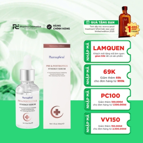 PHARMAFORM PRE & POSTBIOTICS SYNERGY SERUM: Tinh Chất Phục Hồi & Tăng Cường Sức Đề Kháng Da