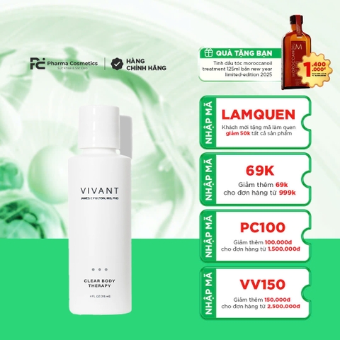 VIVANT CLEAR BODY THERAPY: Kem Dưỡng Thể Tái Tạo Chuyên Sâu, Hỗ Trợ Giảm Mụn & Làm Mềm Da Toàn Thân