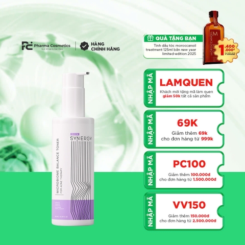 SKIN SYNERGY MICROBIOME BALANCE TONER: Nước Hoa Hồng Khôi Phục Cân Bằng & Tăng Cường Sức Khỏe Làn Da