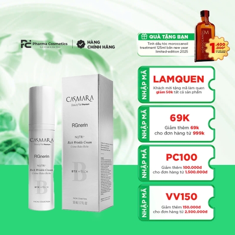 CASMARA RGNERIN NUTRI + RICH WRINKLE CREAM / KEM MỜ NẾP NHĂN, SIÊU DƯỠNG ẨM X4 