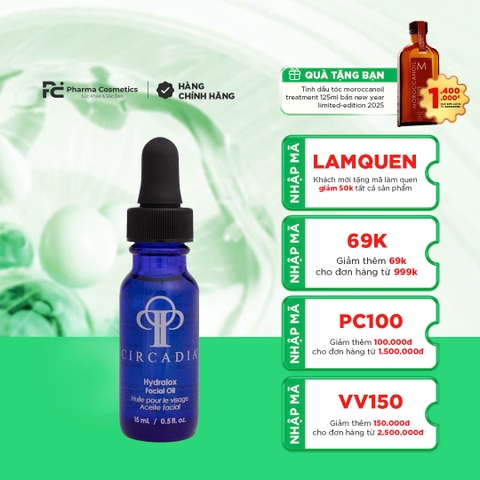 CIRCADIA HYDRALOX FACIAL OIL: Tinh Dầu Dưỡng Ẩm Chuyên Sâu, Khóa Ẩm Vượt Trội Cho Làn Da Mịn Màng