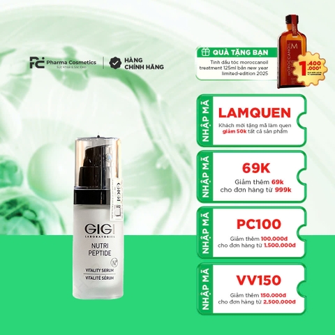 GIGI NUTRI PEPTIDE VITALITY SERUM / SERUM CUNG CẤP NĂNG LƯỢNG LÀM DA SĂN CHẮC VÀ MỊN MÀNG 30ml