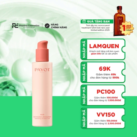PAYOT CLEANSING MICELLAR MILK / SỮA TẤY TRANG LÀM SẠCH DỊU NHẸ VÀ LÀM MỀM DA