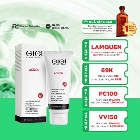 GIGI ACNON SMOOTHING FACIAL CLEANSER / SỮA RỬA MẶT LÀM SẠCH SÂU, KHÁNG KHUẨN VÀ LÀM DỊU DÀNH CHO DA DẦU, MỤN, NHẠY CẢM 