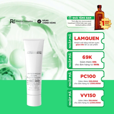 PHYSIODERMIE PHYSIOMASK GLOBAL / MẶT NẠ ĐỘC QUYỀN DẠNG GEL, THẢI ĐỘC, LÀM SÁNG & TÁI TẠO DÀNH CHO MỌI LOẠI DA ( 75ML)
