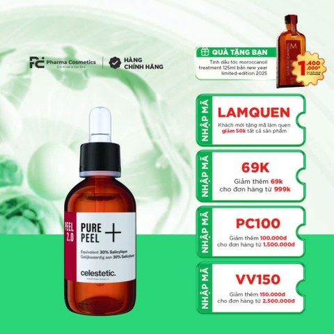 CELESTETIC PURE PEEL +: Peel Đặc Trị Mụn Cấp Độ 3, 4 - Sạch Sâu, Kháng Viêm & Cân Bằng Da Dầu