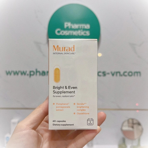 MURAD BRIGHT & EVEN SUPPLEMENT 60 VIÊN/ VIÊN UỐNG CHỐNG NẮNG SÁNG DA VÀ CHỐNG OXY HOÁ BRIGHT & EVEN SUPPLEMENT (PHIÊN BẢN MỚI)