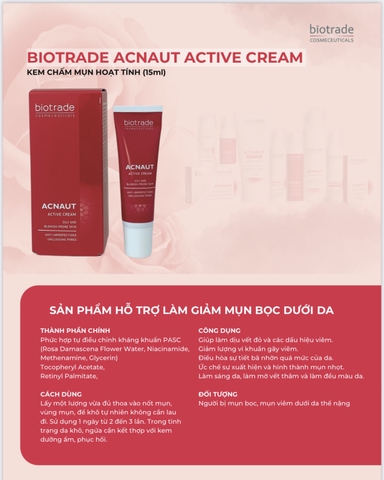 BIOTRADE ACNAUT ACTIVE CREAM OILY AND BLEMISH – PRONE SKIN / KEM TRỊ MỤN HOẠT TÍNH