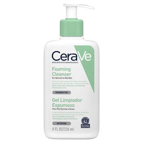 CERAVE FOAMING CLEANSER: Sữa Rửa Mặt Dành Cho Da Dầu, Sạch Sâu & Phục Hồi Hàng Rào Da