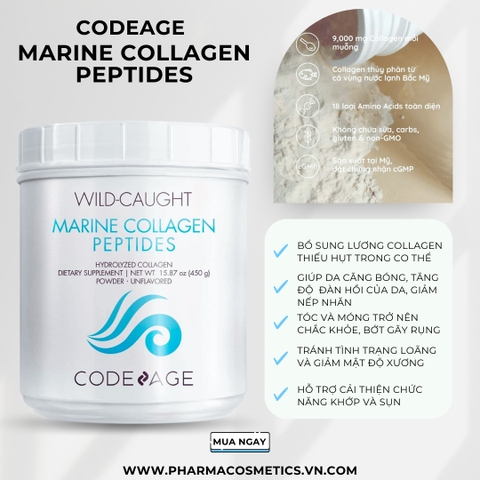 ( Date 23-05-2027) WILD CAUGHT MARINE COLLAGEN PEPTIDES POWDER / BỘT COLLAGEN THỦY PHÂN CAO CẤP