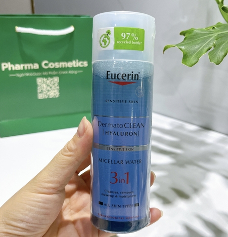 EUCERIN DERMATO CLEAN MICELLAR CLEANSING FLUID / NƯỚC TẨY TRANG CHO DA MỤN VÀ DA NHẠY CẢM 200ML