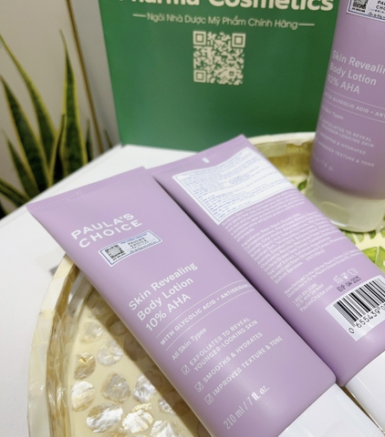 PAULA'S CHOICE SKIN REVEALING BODY LOTION 10% AHA: Kem Dưỡng Thể Làm Sáng & Đều Màu Da