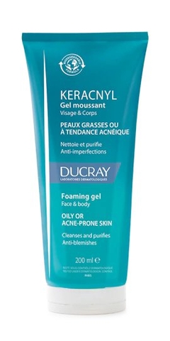 DUCRAY KERACNYL GEL / GEL LÀM SẠCH CHO DA NHỜN, MỤN