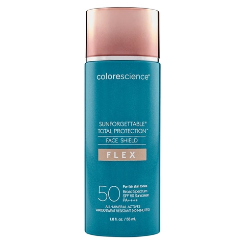 COLORESCIENCE SUNFORGETTABLE TOTAL PROTECTION FACE SHIELD FLEX SPF50 ( FAIR) / KEM CHỐNG NẮNG NÂNG TÔNG LÀM ĐỀU MÀU DA 