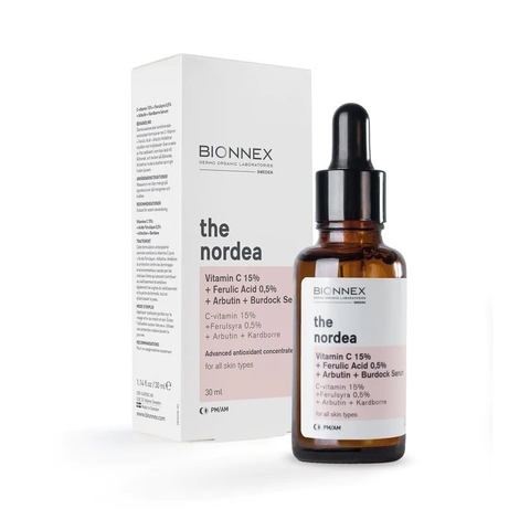 BIONNEX VITAMIN C 15% + FERULIC ACID 0,5% + ARBUTIN + BURDOCK SERUM / TINH CHẤT LÀM TRẮNG SÁNG, ĐỀU MÀU VÀ NGỪA NÁM