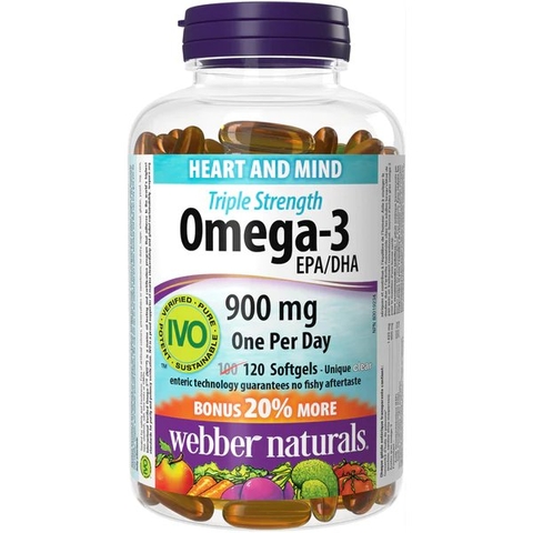 Viên uống Dầu Cá Webber Naturals Triple Strength Omega-3 900mg