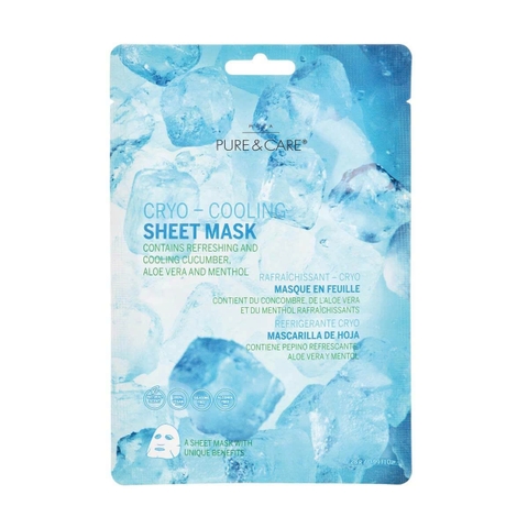 PURE & CARE CRYO – COOLING – SHEET MASK / MẶT NẠ LÀM DỊU, GIẢM KÍCH ỨNG, PHỤC HỒI LÀN DA TỔN THƯƠNG