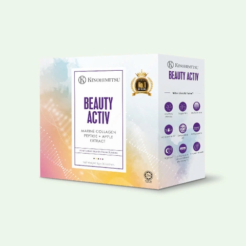 KINOHIMITSU BEAUTY ACTIV 5G / BỘT UỐNG CHỐNG LÃO HÓA, DA SÁNG VÀ ĐỀU MÀU