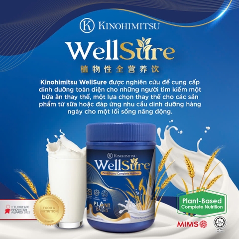 KINOHIMITSU WELLSURE 850G / SỮA DINH DƯỠNG PHỤC HỒI VÀ TĂNG CƯỜNG SỨC KHỎE