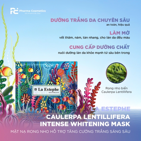 LA ESTEPHE CAULERPA LENTILLIFERA INTENSE WHITENING MASK / MẶT NẠ RONG NHO HỖ TRỢ TĂNG CƯỜNG TRẮNG SÁNG SÂU ( BẢN GIỚI HẠN)