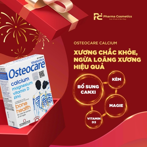 Vitabiotics Osteocare Calcium Viên nén bổ sung canxi, khoáng chất cho xương chắc khoẻ