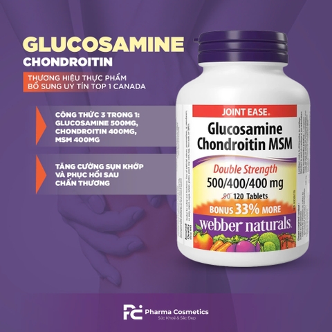 Webber Naturals Glucosamine Chondroitin MSM – Giải Pháp Toàn Diện Cho Xương Khớp Khỏe Mạnh