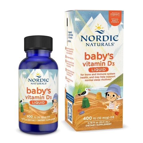 NORDIC NATURALS BABY’S VITAMIN D3 LIQUID / VITAMIN D3 DẠNG LỎNG BỔ SUNG D3 CHO TRẺ SƠ SINH