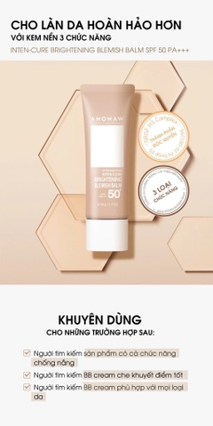 AHOHWA BRIGHTENING BALMISH BALM SPF 50+/ PA+++ / KEM NỀN CHE KHUYẾT ĐIỂM 3 IN 1 