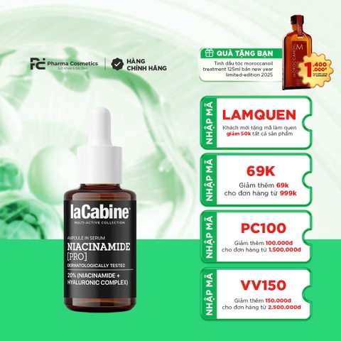 LA CABINE NIACINAMIDE [PRO] SERUM - Tinh Chất Mờ Thâm Nám, Sáng Da, Se Lỗ Chân Lông với 20% Niacinamide