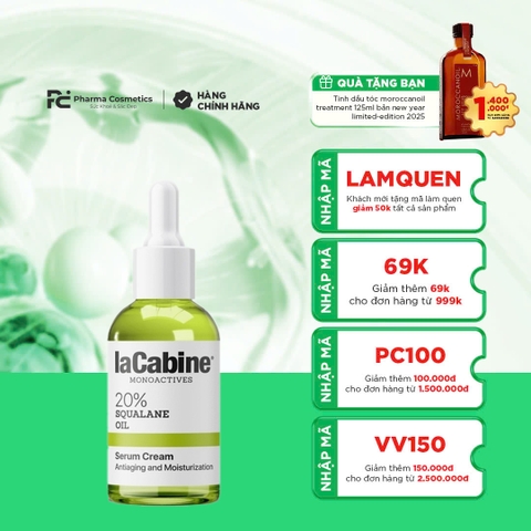 LACABINE 20% SQUALANE OIL SERUM CREAM / SERUM DƯỠNG ẨM, CHỐNG LÃO HÓA
