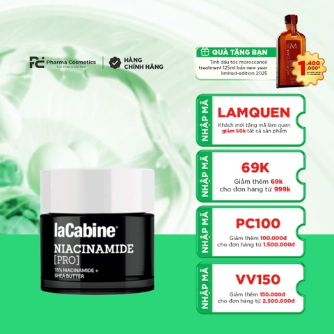 LA CABINE NIACINAMIDE [PRO] CREAM - Kem Dưỡng Sáng Da, Mờ Thâm Nám, Phục Hồi Với 15% Niacinamide