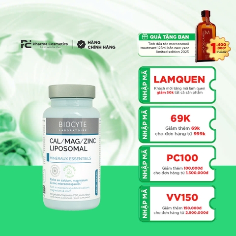 BIOCYTE CAL/MAG/ZINC LIPOSOMAL / VIÊN UỐNG BỔ SUNG CANXI-MAGIE-KẼM LIPOSOMAL