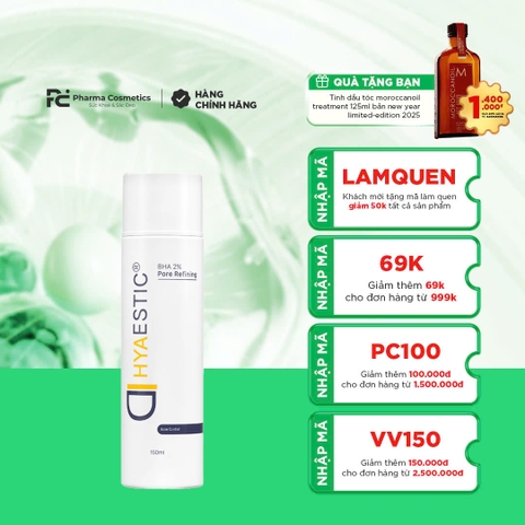 HYAESTIC BHA 2% PORE REFINING - Toner Trị Mụn Và Làm Sạch Bã Nhờn
