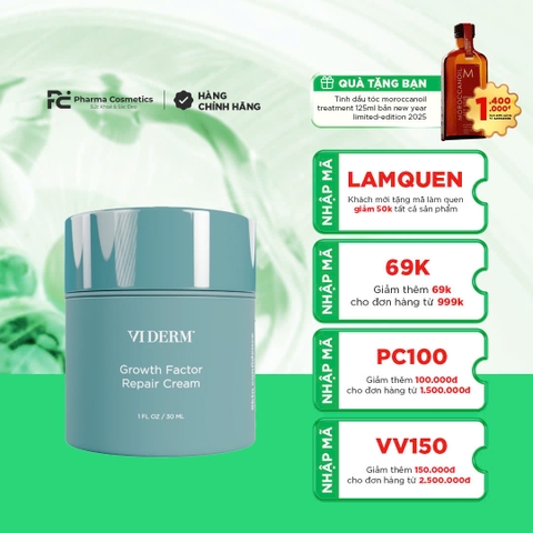 VI DERM GROWTH FACTOR REPAIR CREAM: Kem Dưỡng Phục Hồi & Chống Lão Hóa - Tăng Sinh Peptide, Cải Thiện Độ Đàn Hồi