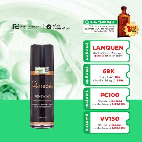 OSMOSIS RENEW MD RETINAL SERUM: Serum Tái Tạo Da Chuyên Sâu – Vitamin A Thế Hệ Mới, Chống Lão Hóa Toàn Diện