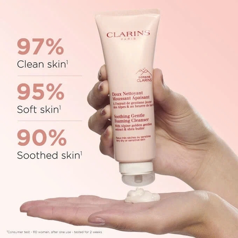 CLARINS SOOTHING GENTLE FOAMING CLEANSER: Sữa Rửa Mặt Dịu Nhẹ, Nuôi Dưỡng Da Khô & Nhạy Cảm
