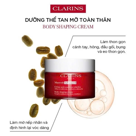 CLARINS MASVELT ADVANCED BODY SHAPING CREAM: Kem Dưỡng Thể Hỗ Trợ Định Hình & Săn Chắc Da