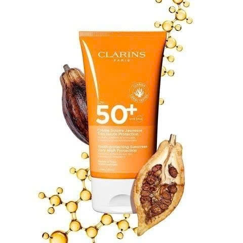 CLARINS YOUTH-PROTECTING SUNSCREEN VERY HIGH PROTECTION SPF50+: Kem Chống Nắng Toàn Diện, Bảo Vệ & Dưỡng Da