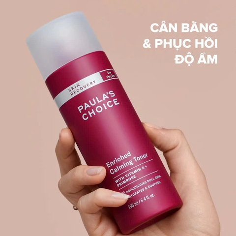 PAULA'S CHOICE SKIN RECOVERY ENRICHED CALMING TONER: Nước Cân Bằng & Phục Hồi Độ Ẩm Chuyên Sâu Cho Làn Da Khô Nhạy Cảm