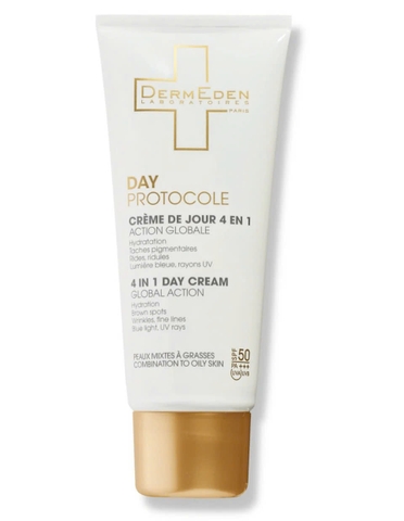 DERMEDEN 4 IN 1 DAY CREAM GLOBAL ACTION COMBINATION OILY SKIN: Kem Dưỡng & Chống Nắng Toàn Diện Cho Da Dầu